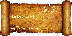 Herber Ervin névjegykártya