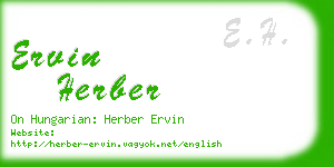 ervin herber business card